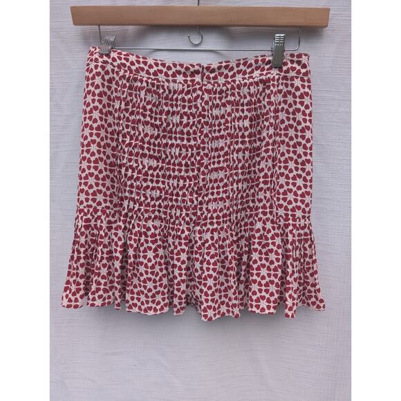 Rebecca Minkoff Womens Cassia Printed Pleated Mini Skirt Sz 10 Red Heart Flowy - Picture 3 of 6